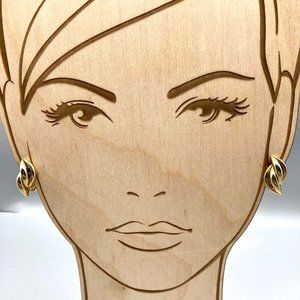 Vintage Triple Twist Earrings, Polished Gold Tone Hollow Tubes, Clip On